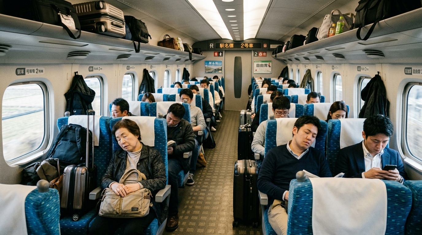 Fotografía que ilustra qué esperar en la clase No Reservada (Jiyu-seki)