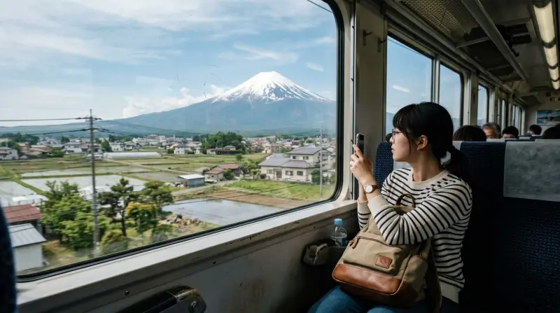 Photograph illustrating Which Side of the Train for Mount Fuji V