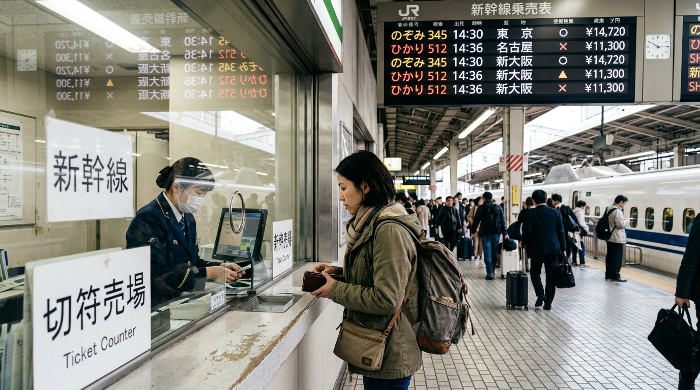 Photographie illustrant le prix des billets Shinkansen