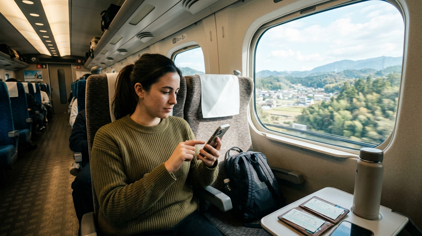 Photographie illustrant comment réserver le Shinkansen Fukuoka-Osaka