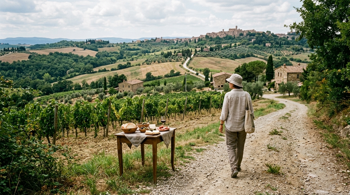 Photographie illustrant le voyage : paysages, nourriture et attentes