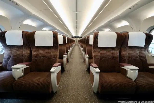 Reserved ordinary-class seats on a Japanese train