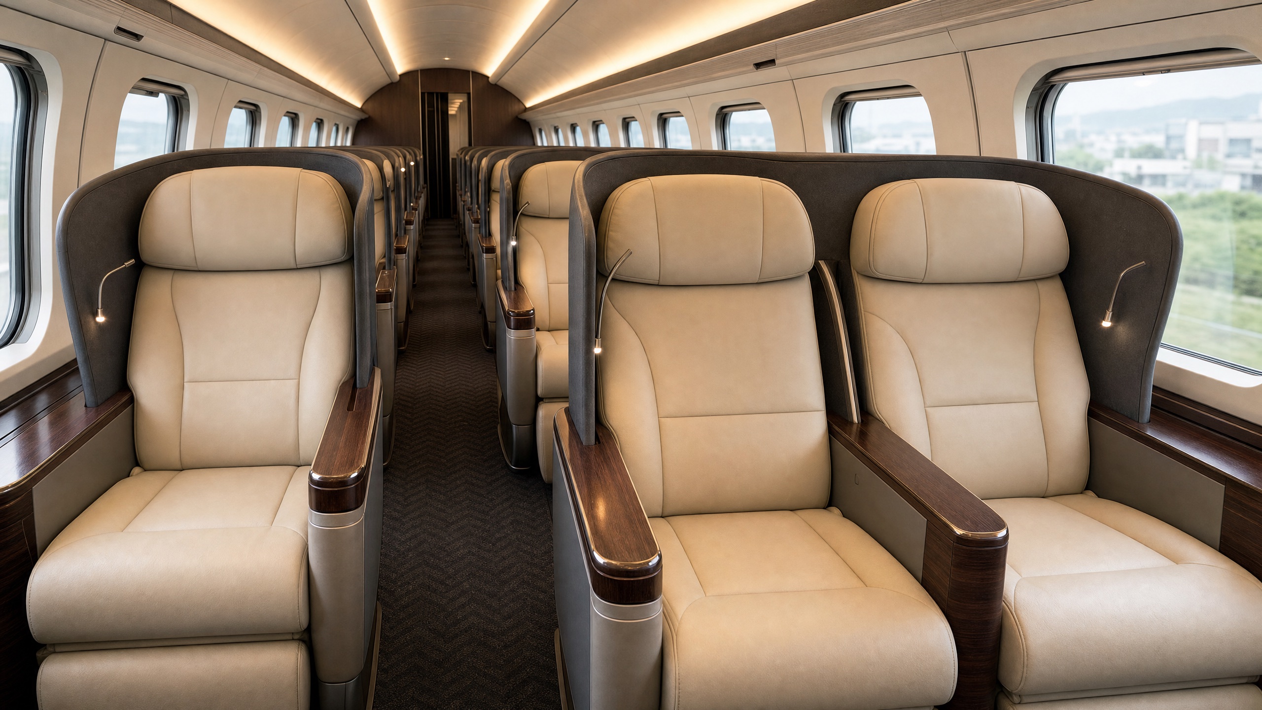 Gran Class premium seats inside a Shinkansen